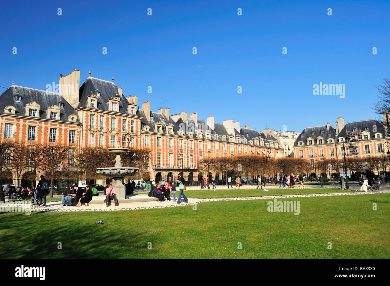 Place des Vosges, Paris, Frankreich Stockfoto