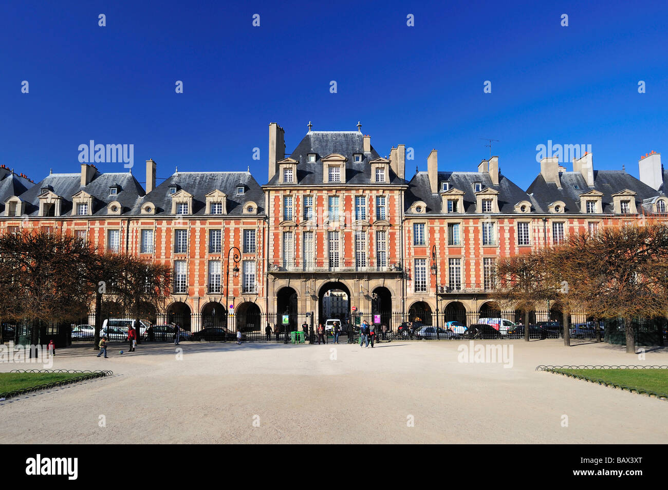 Place des Vosges, Paris, Frankreich Stockfoto