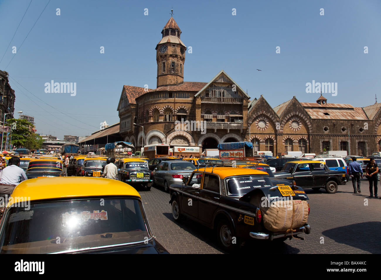 Straße vor Crawford Market in Mumbai Indien Stockfoto