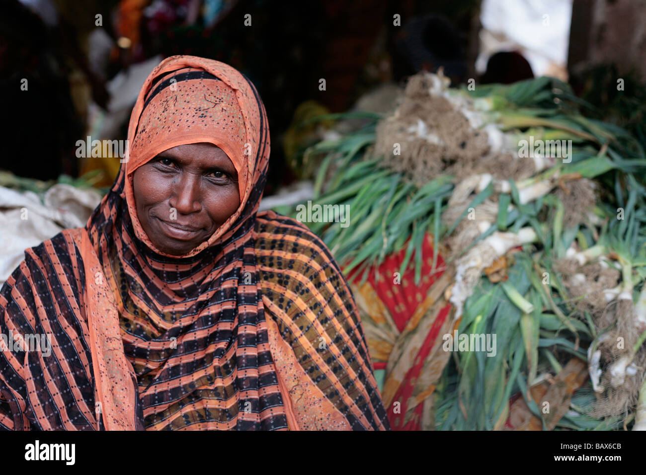 Frau auf dem Markt in Dire Dawa, Äthiopien Stockfoto