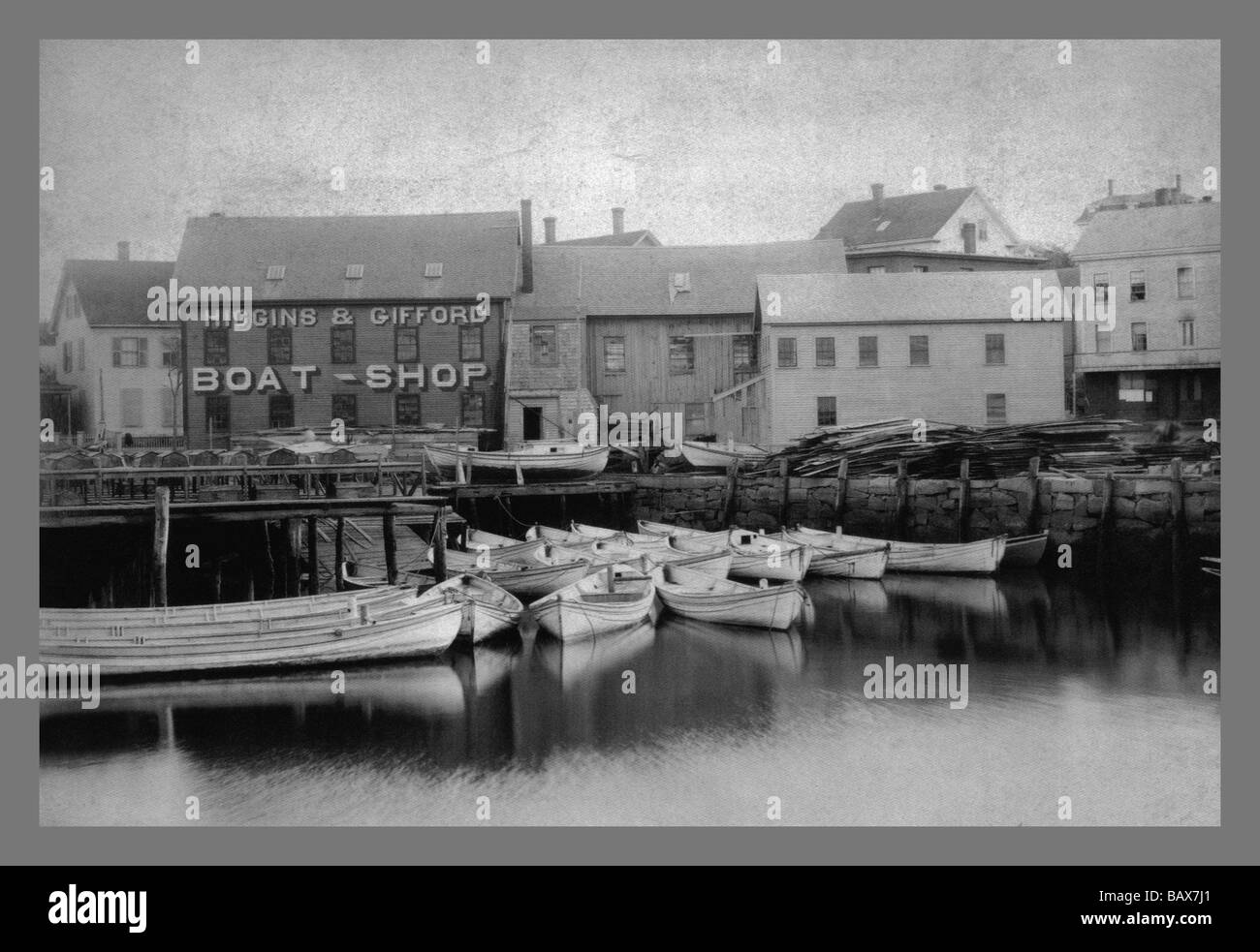 Higgins und Gifford Boatyard Stockfoto