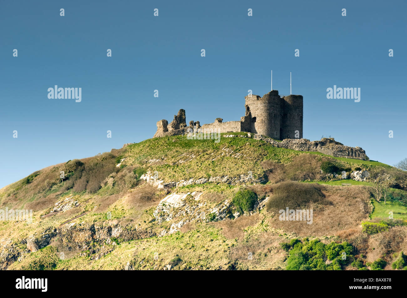 Criccieth Schloss und Dorf, Criccieth, Gwynedd, Nordwales, UK Stockfoto