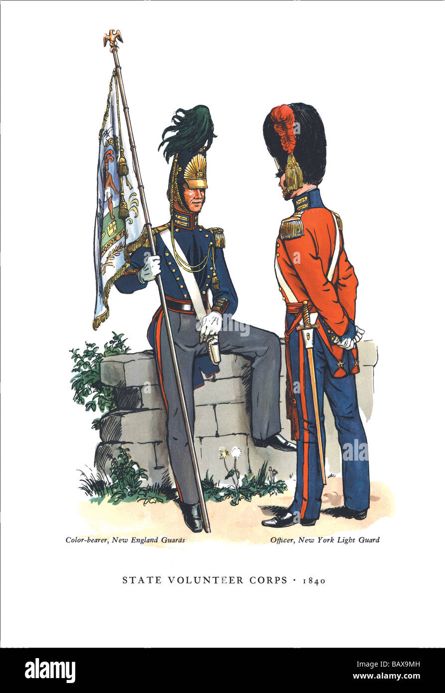 Zustand Volunteer Corps, 1840 Stockfoto