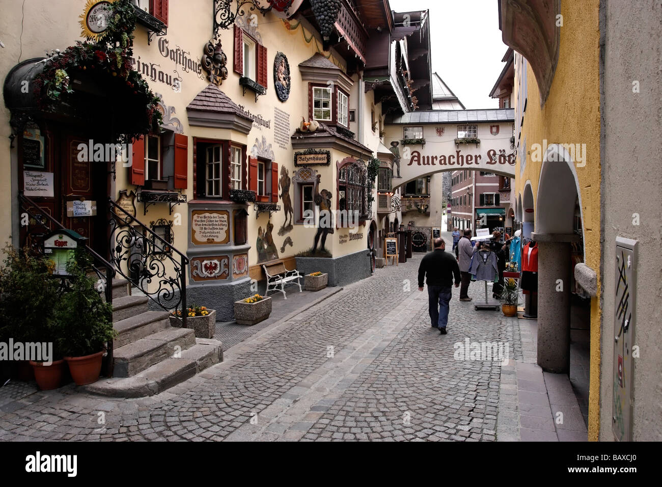 Alte Stadt Kufstein mit berühmten Restaurants, Tirol, Österreich, Europa Stockfoto