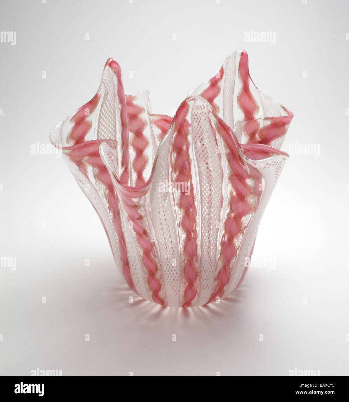 Venezianisches Glas Taschentuch Vase von Fulvio Bianconi entworfen, um 1950 Stockfoto