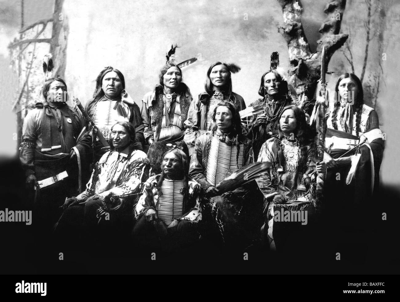 Chief Jack Red Cloud und Häuptlinge Stockfoto
