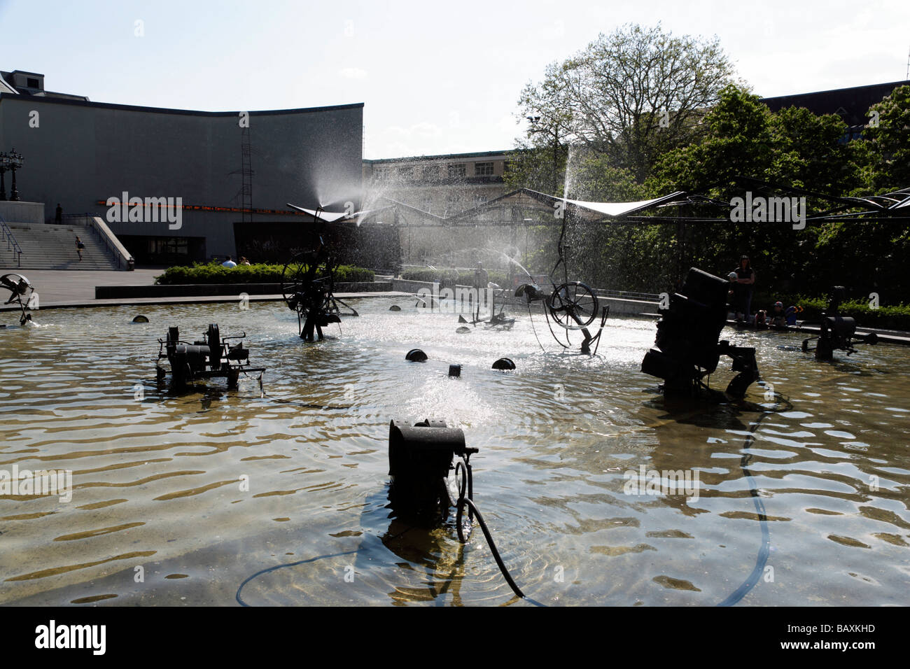 Jean Tinguely-Brunnen und Skulpturen, Theaterplatz, Basel, Schweiz Stockfoto