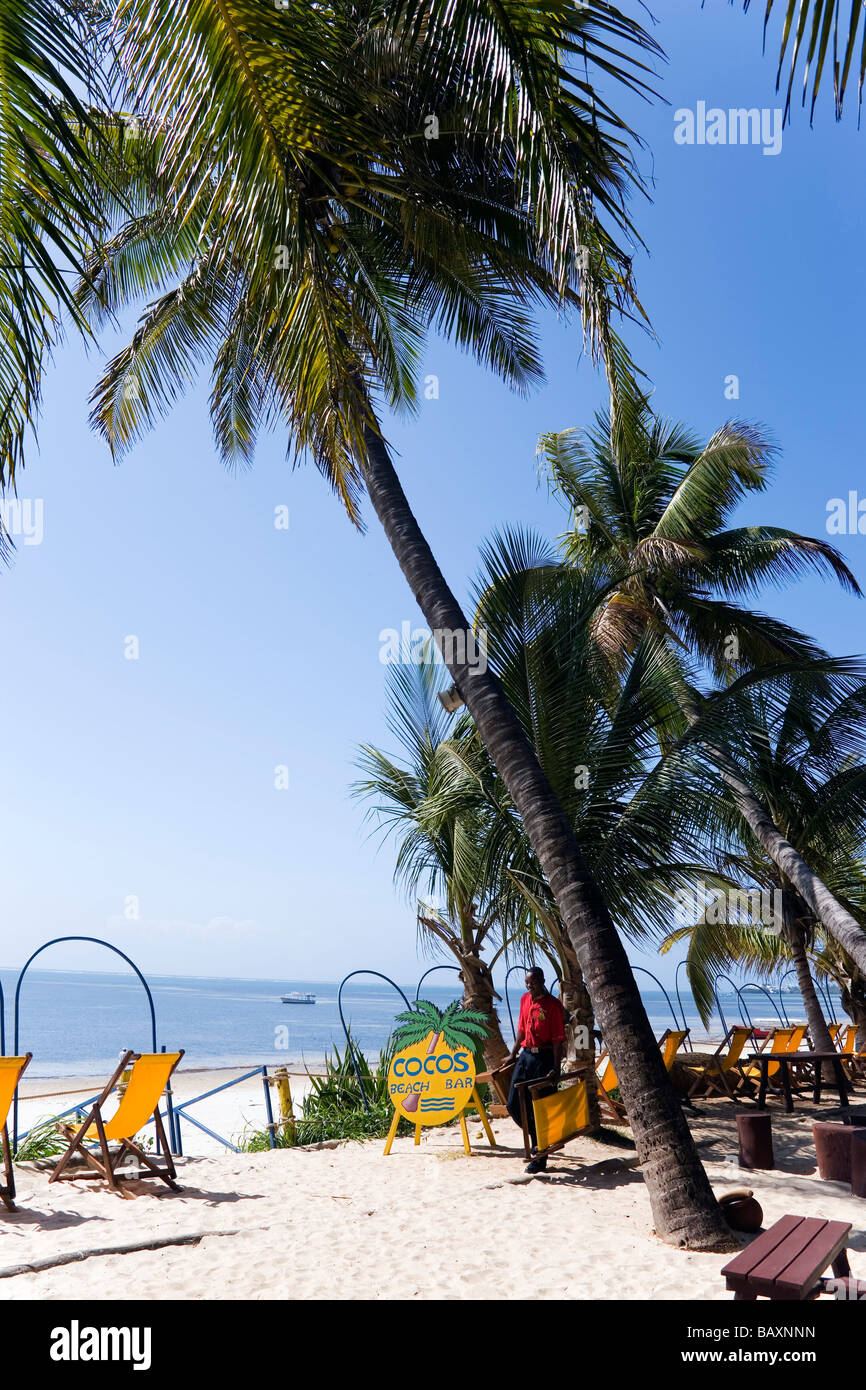 Strandbar, Sarova Whitesands Beach Resort &amp; Spa, Shanzu Strand, Küste, Kenia Stockfoto