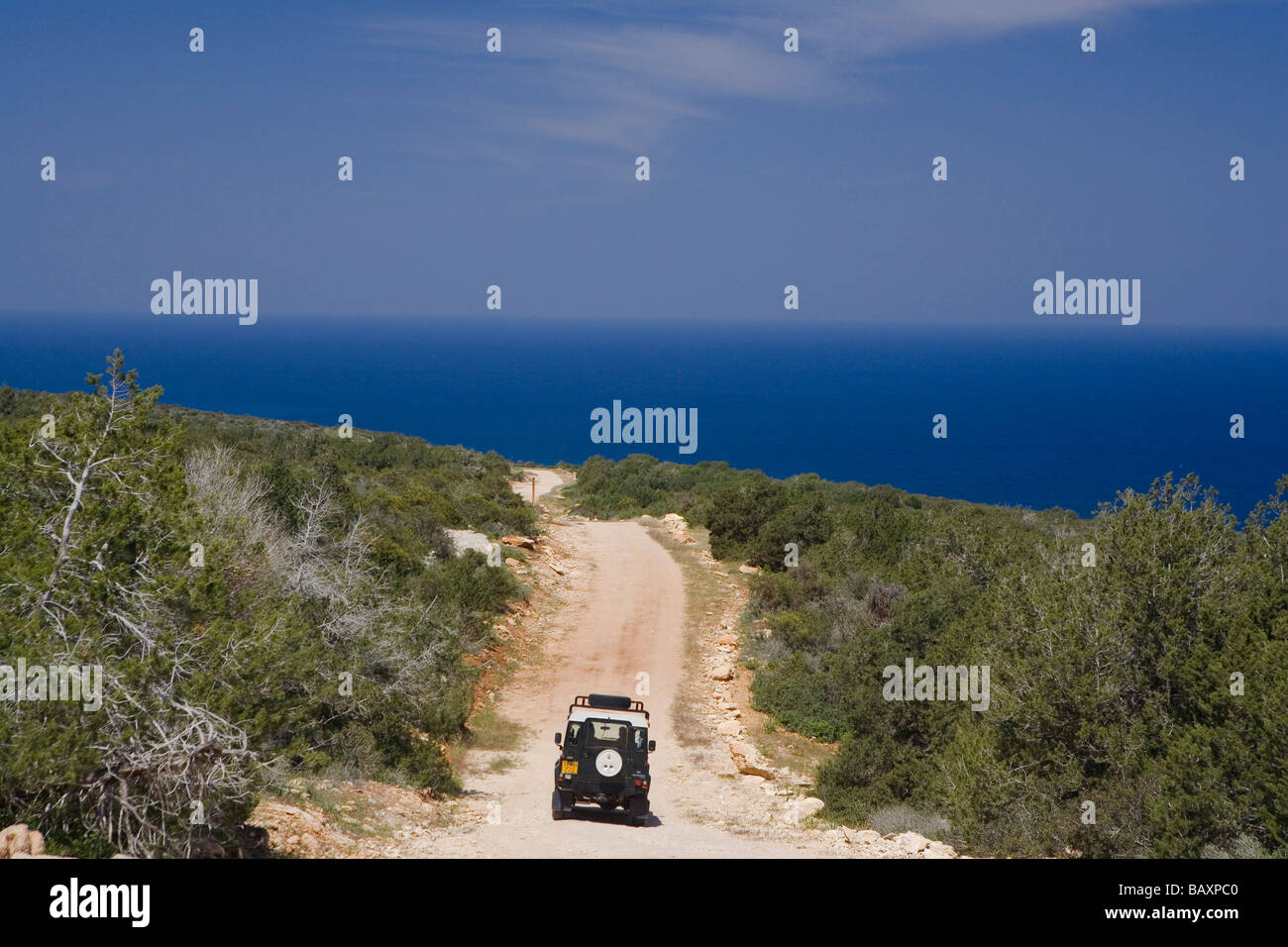 Jalos Activ Land Rover Tour, Offroad, Akamas Nature Reserve Park, Süd-Zypern, Zypern Stockfoto
