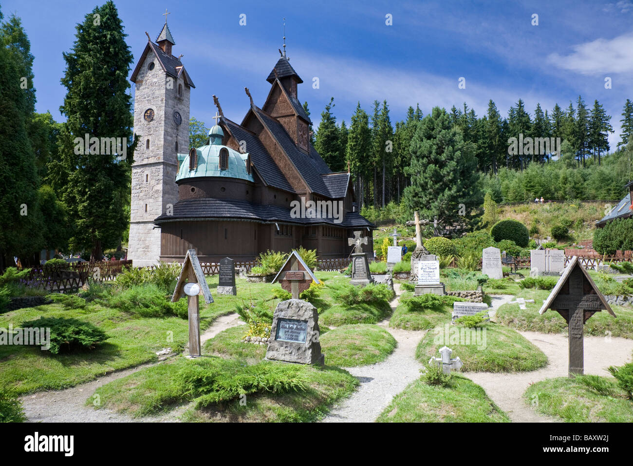 Wang Tempel Karpacz Riesengebirge Polen Stockfoto