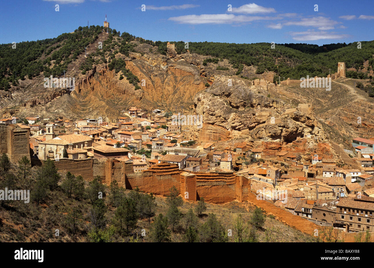 Stadt mit mittelalterlichen Mauern Daroca Aragon Spanien Stockfoto