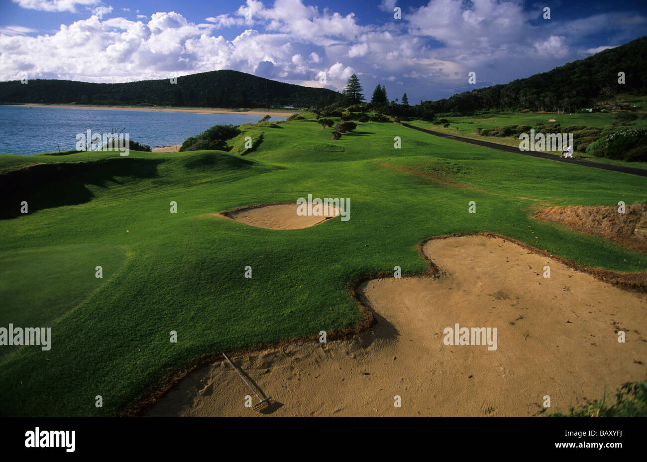 Golfplatz in der Nähe der Küste, Lord-Howe-Insel, Australien Stockfoto