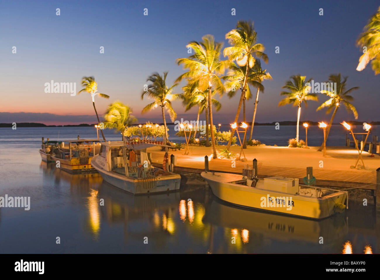Islamorada Fish Company im Abendlicht, Florida, USA Stockfoto