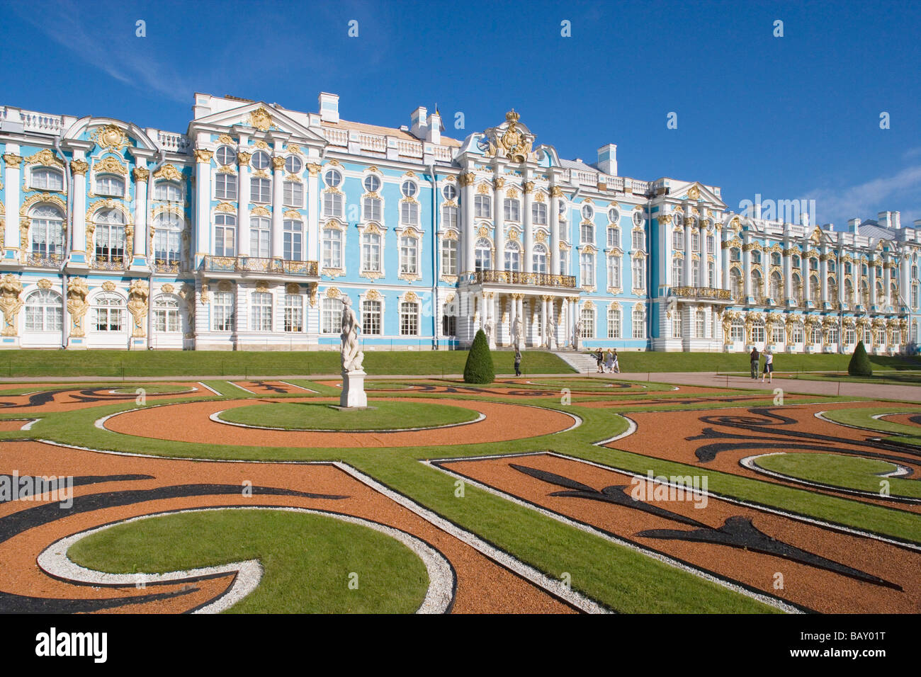 Katharinenpalast in Tsarskoye Selo, 25 km südöstlich von St. Petersburg, Russland Stockfoto