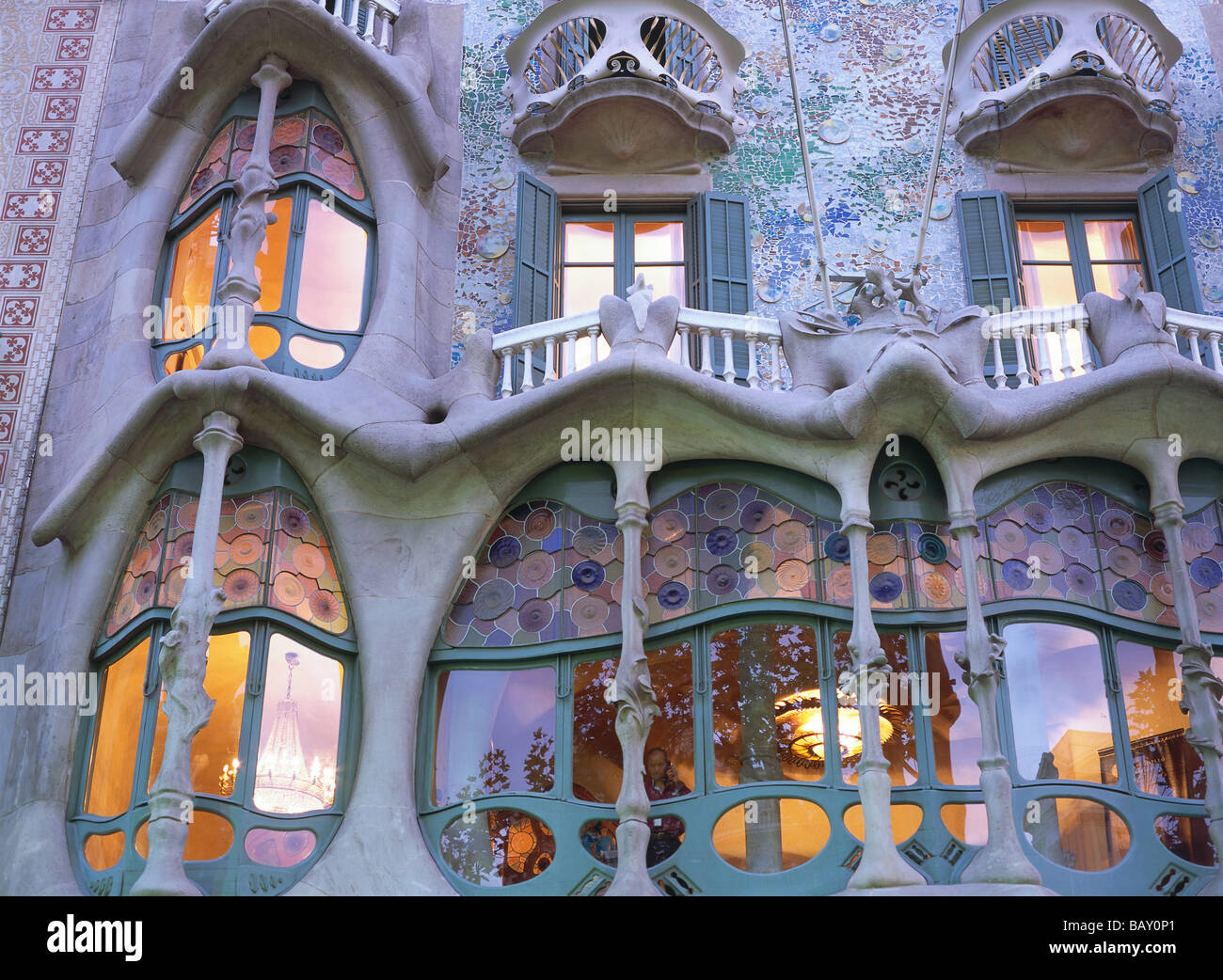 Casa Batllo, Antoni Gaudi, Barcelona, Spanien Stockfoto