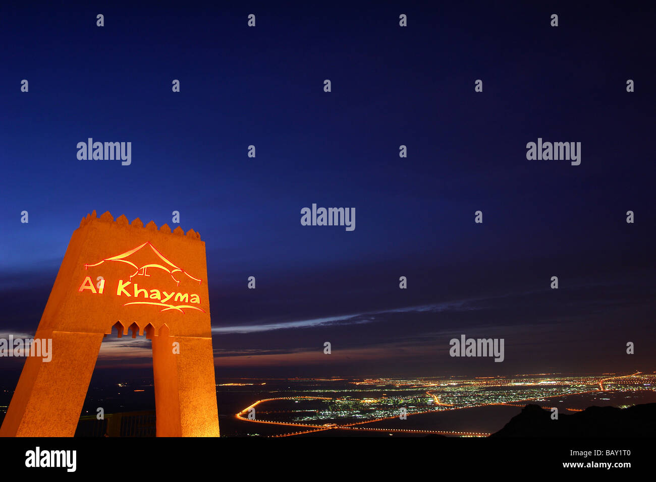 Restaurant Al Khayma, Jebel Hafeet, Al Ain, Abu Dhabi, Vereinigte Arabische Emirate, Vereinigte Arabische Emirate Stockfoto