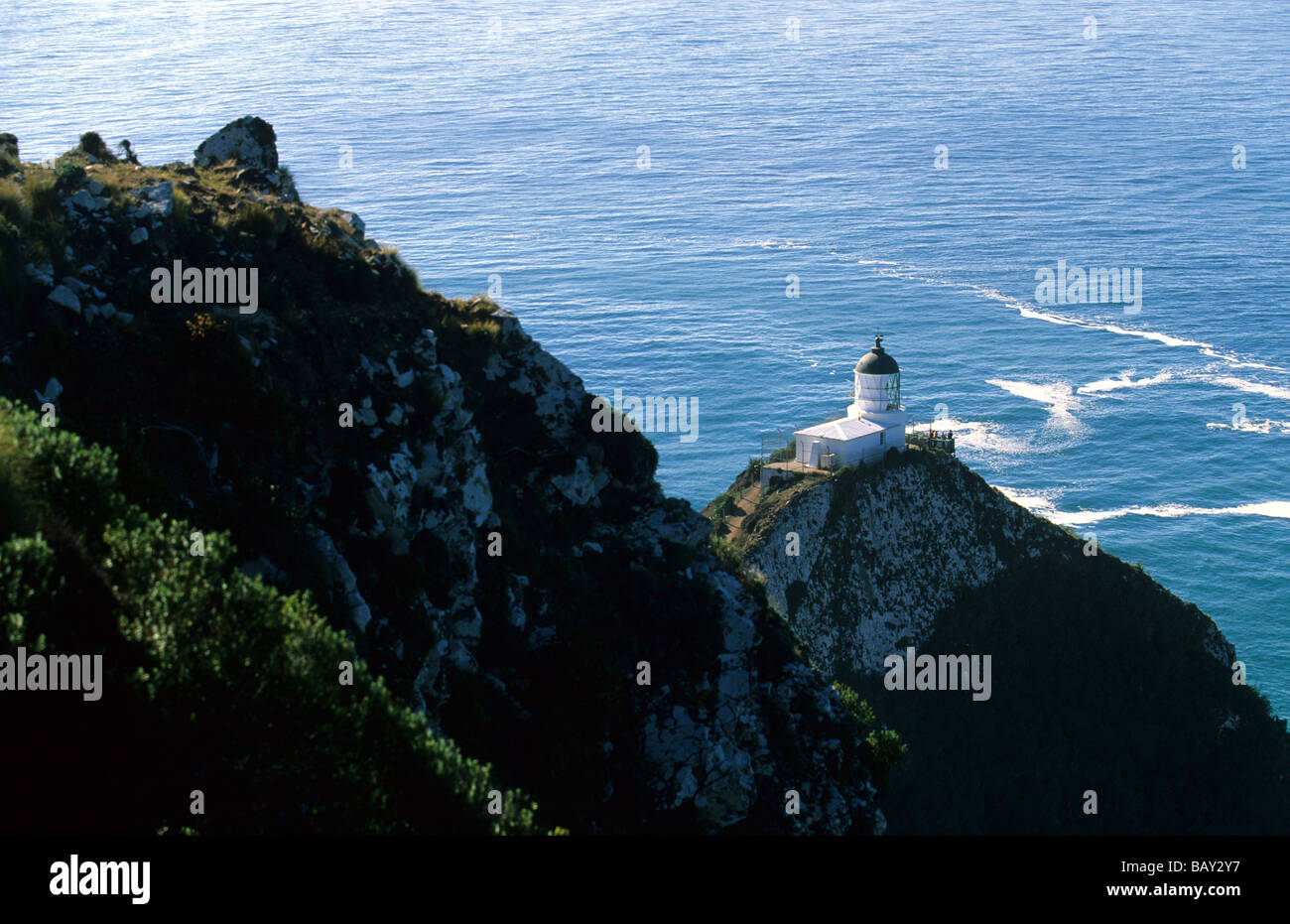 Leuchtturm am Nugget Point, Catlin Coast, Neuseeland Stockfoto