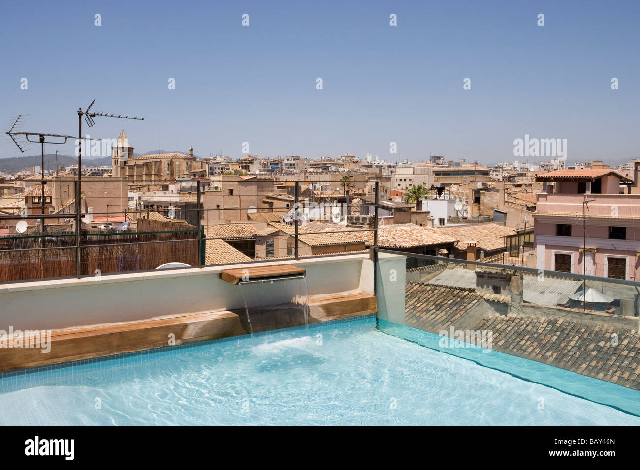 Hotel Tres Plunge Pool auf dem Dach, Palma, Mallorca, Balearen, Spanien Stockfoto