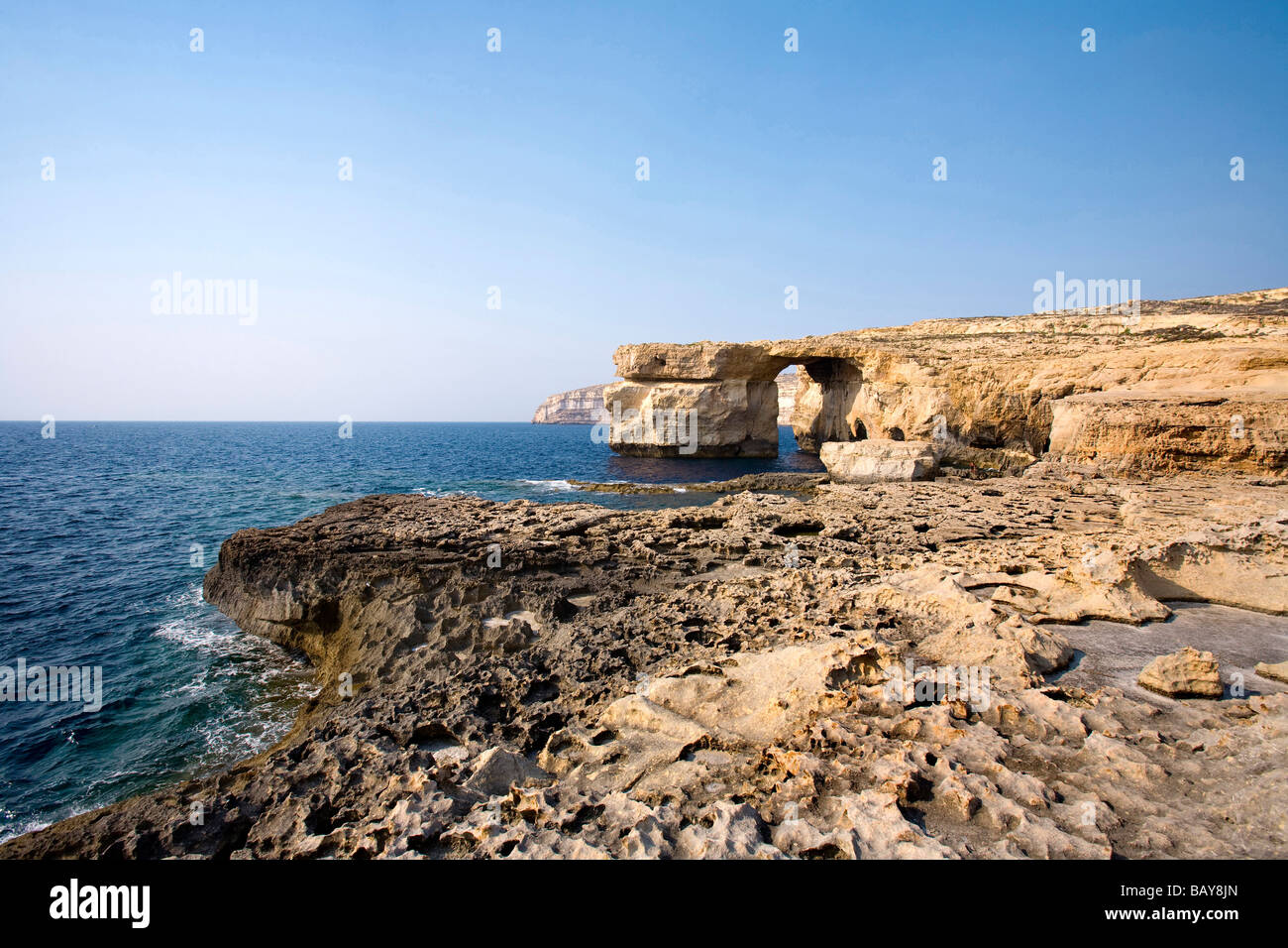 Azurblaue Fenster, Gozo, Malta Stockfoto