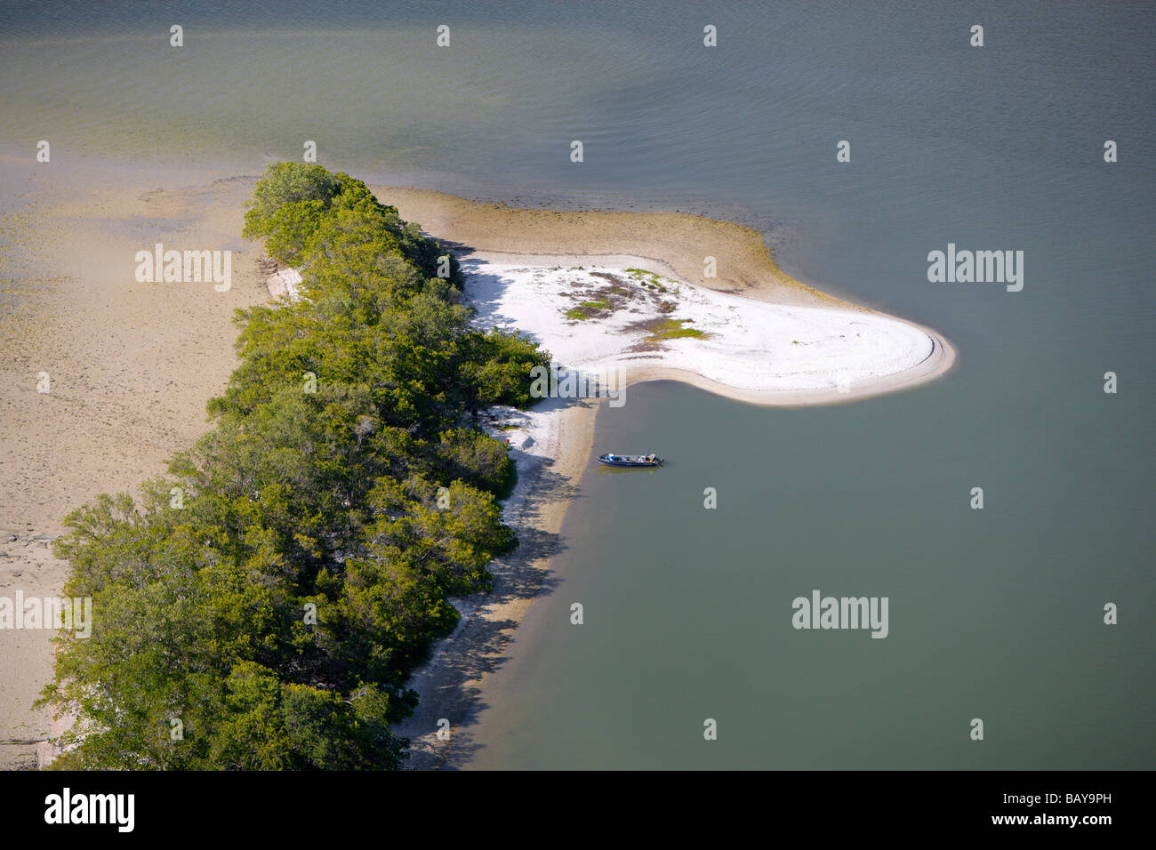 Luftaufnahme von einer Insel in Ten Thousand Islands National Wildlife Refuge, Florida, USA Stockfoto