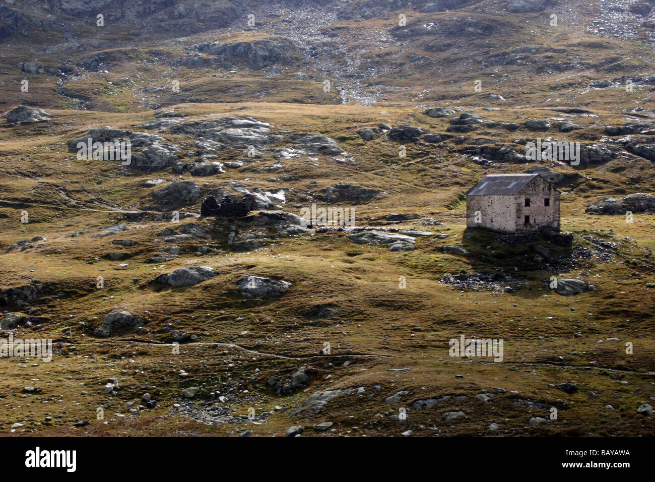 Passo del Gavia: Haus Stockfoto