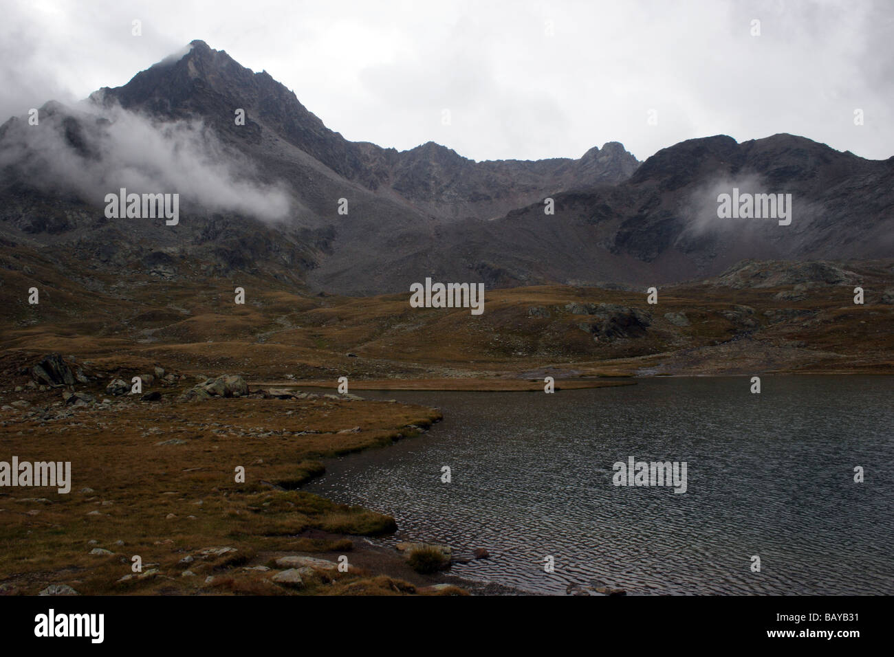 Passo del Gavia: Teich Stockfoto