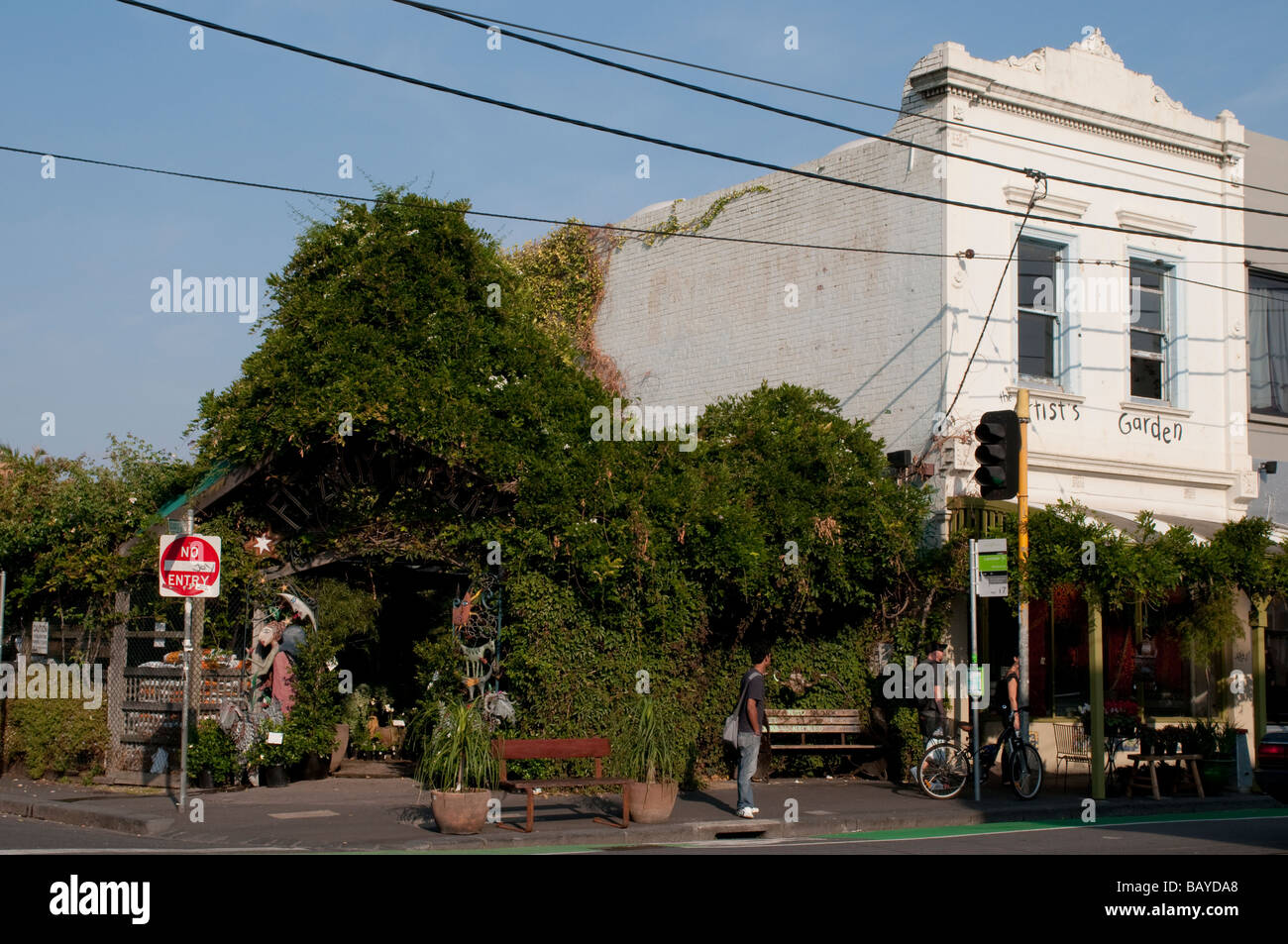 Cafe auf Brunswick Street Fitzroy Melbourne Victoria Australien Stockfoto