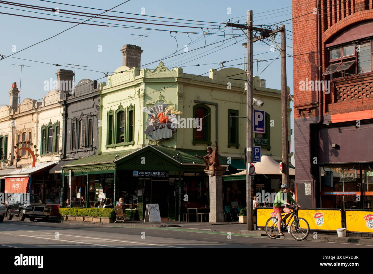 Cafe auf Brunswick Street Fitzroy Melbourne Victoria Australien Stockfoto