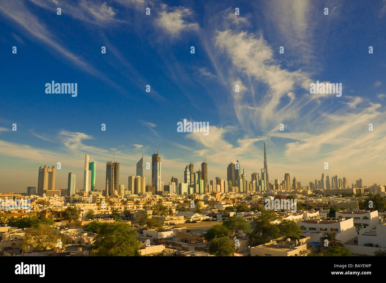 Skyline von Dubai Stockfoto