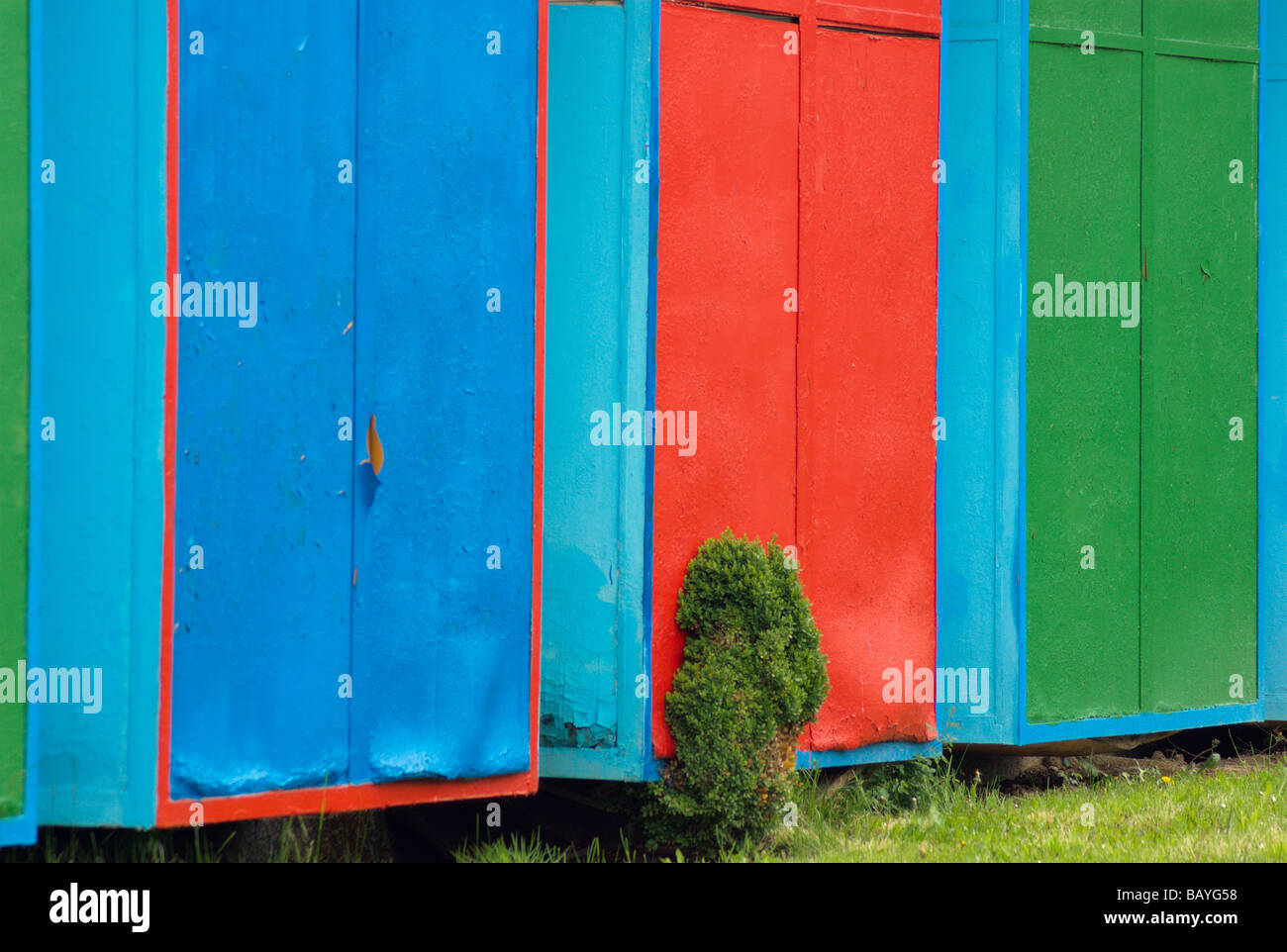 Drei bemalten Türen Stockfoto
