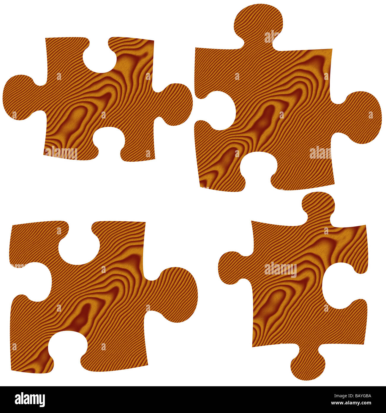 Holz Puzzle-Teile Stockfoto
