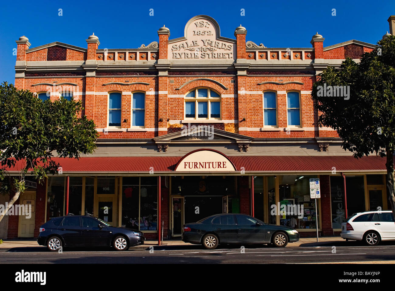 Geelong Australia / die ca. 1852 Verkauf Werften Building.Geelong Victoria Australien. Stockfoto