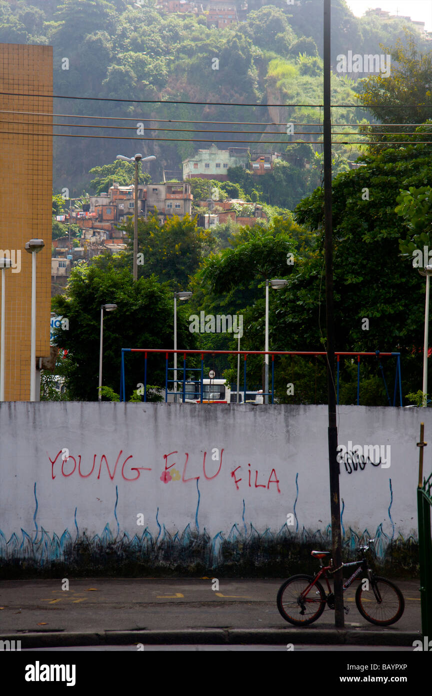 Fußball Fan Graffiti vor Providencia Favela in zentralen Rio De Janeiro-Brasilien Stockfoto