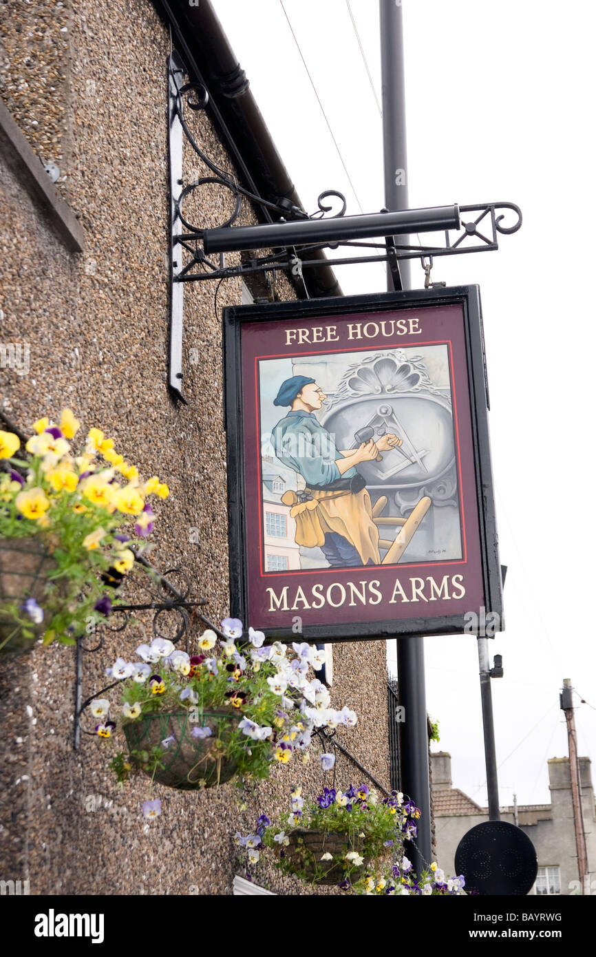 Masons Arms Pub Schild Stockfoto