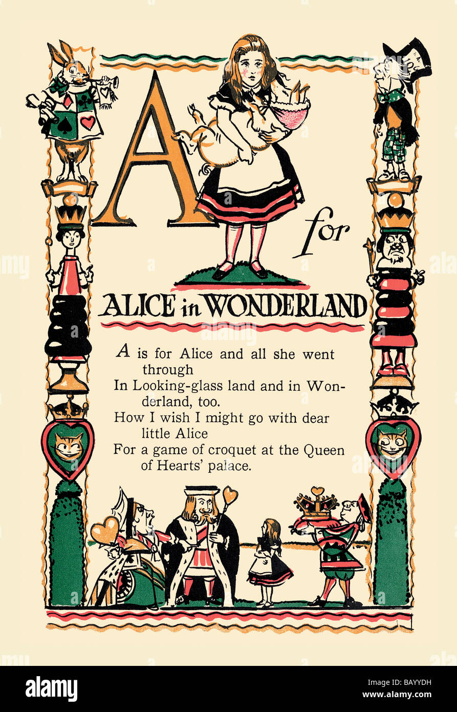 A wie Alice im Wunderland Stockfoto