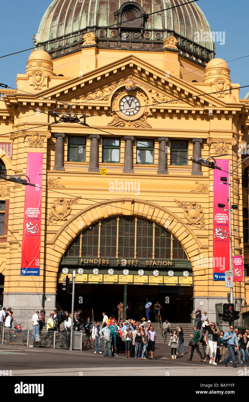 Flinders Street Station Melbourne Victoria Australien Stockfoto