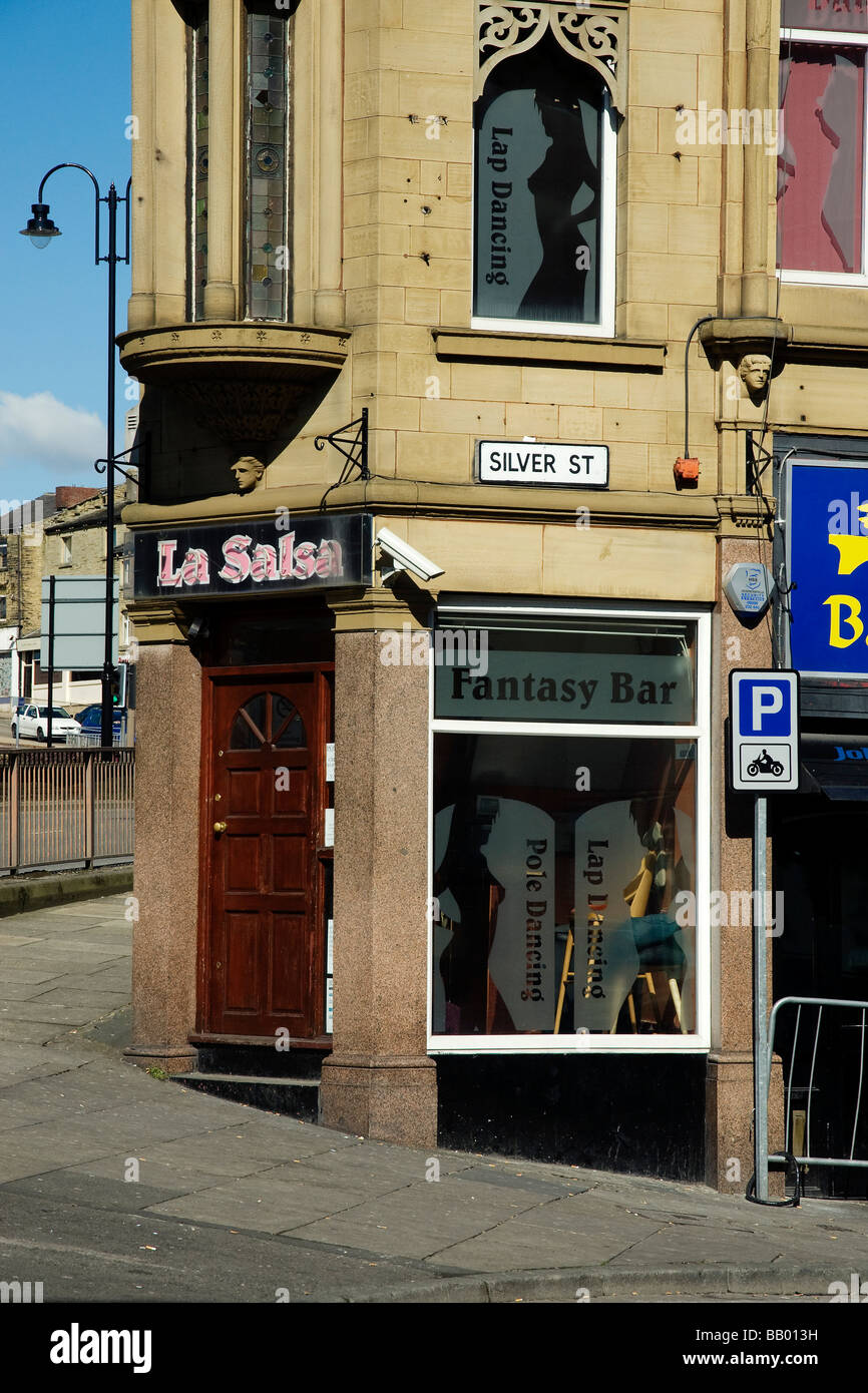 Lap dancing Club im Zentrum von Halifax, Yorkshire Stockfoto