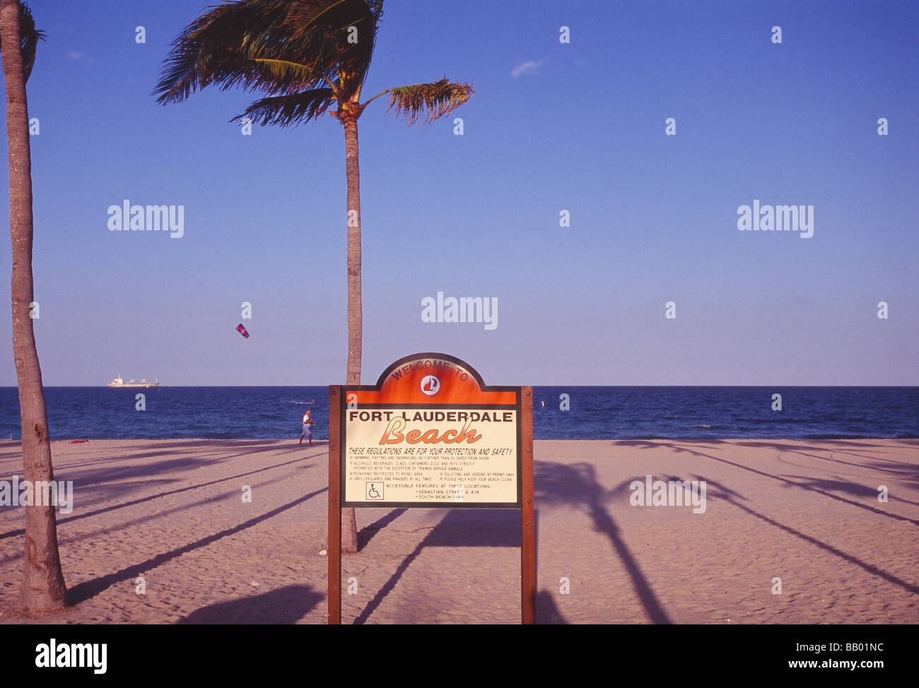 Fort Lauderdale, Strand, Schilder Stockfoto