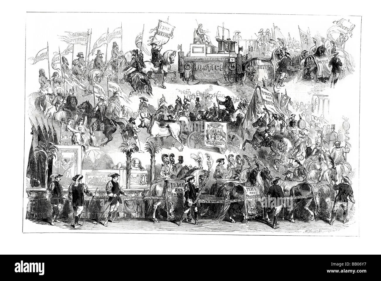 Lord Bürgermeisters Show Prozession Stadt London Gerichten Gerechtigkeit Westminster Bürgermeister Königskrone Feier Parade Exebition Zeitraum Kleid Stockfoto