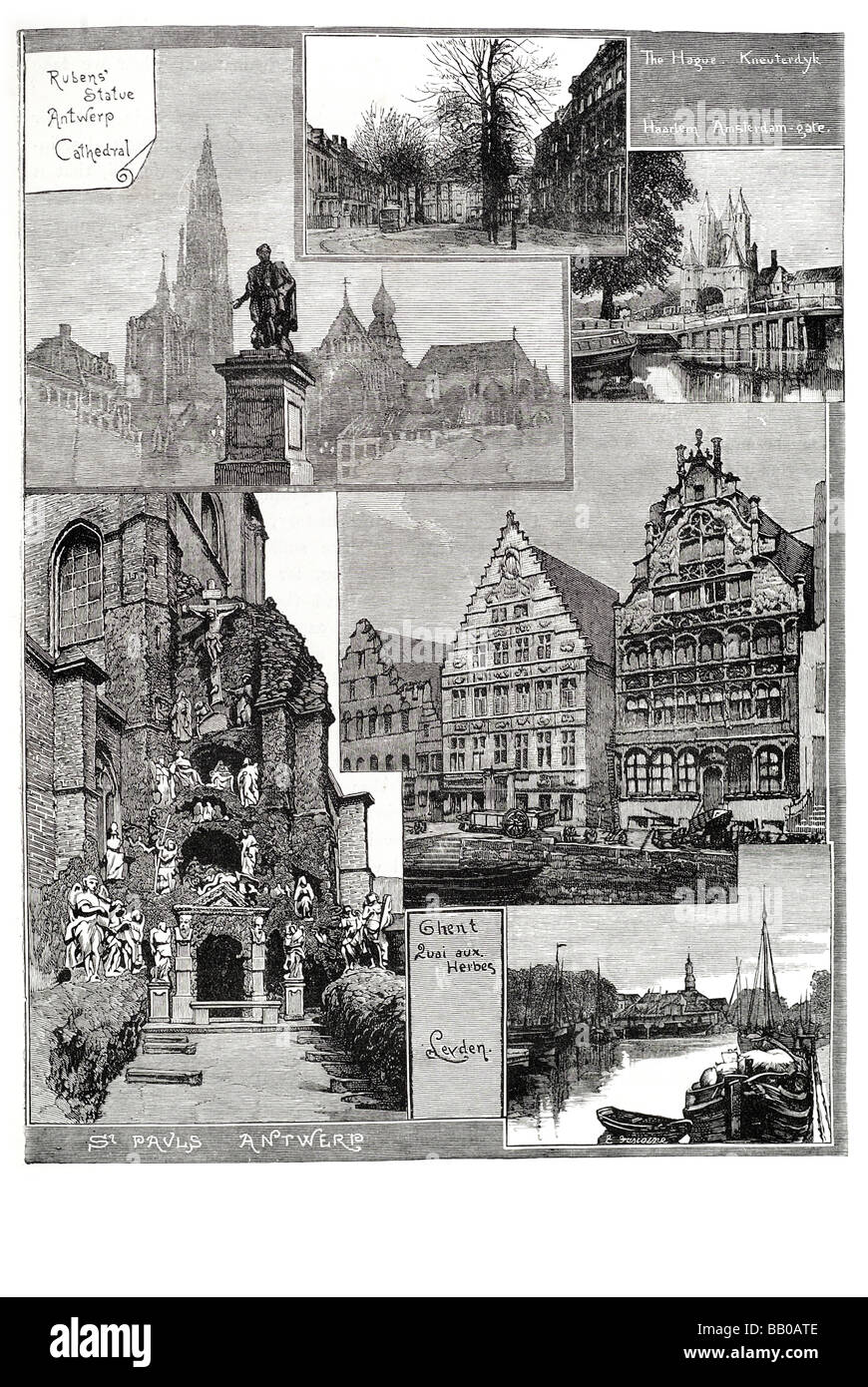 Holland und Belgien Bits Haag Leyden Haarlem Antwerpen Gent Stockfoto