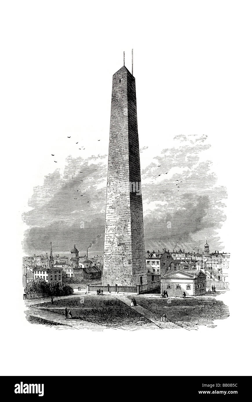 Bunker Hill Monument Denkmal Schlacht von Bunker Hill 221 Fuß Granit Obelisk Charlestown Massachusetts Schlachtfeld Revolution Stockfoto