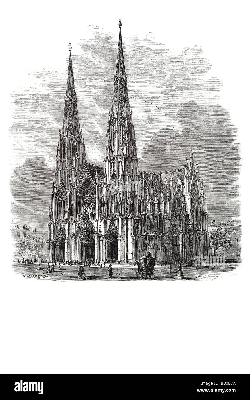 St. Patricks Kathedrale New York Neo-gotischen Stil katholische Erzdiözese der römisch-katholischen Pfarrkirche Türme Fifth Avenue Manhattan Stockfoto