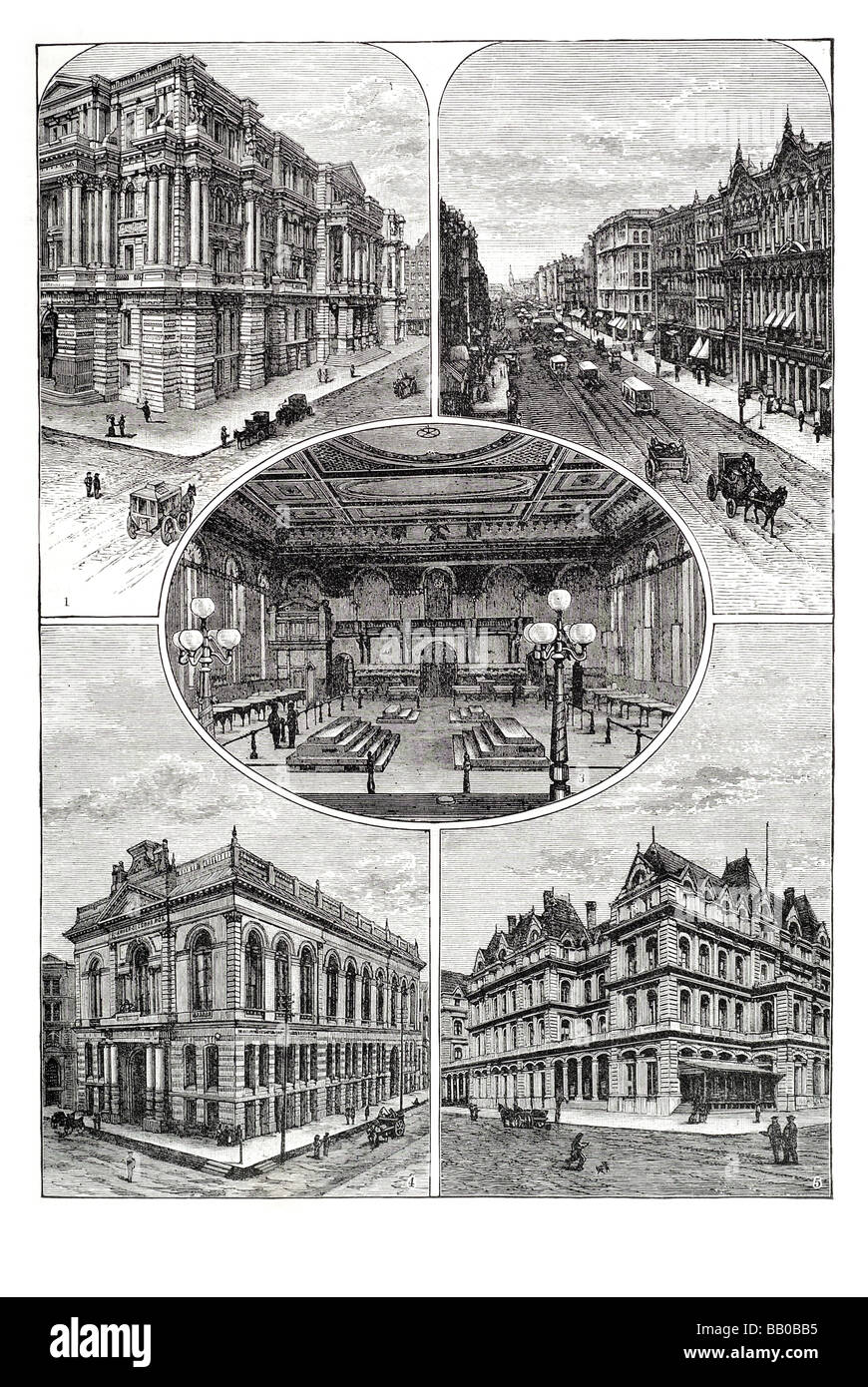 Ansichten von Chicago Haus Staat Straße Innere der Kammern Commons Chamber Of Commerce 5 Zollamt Post Stockfoto