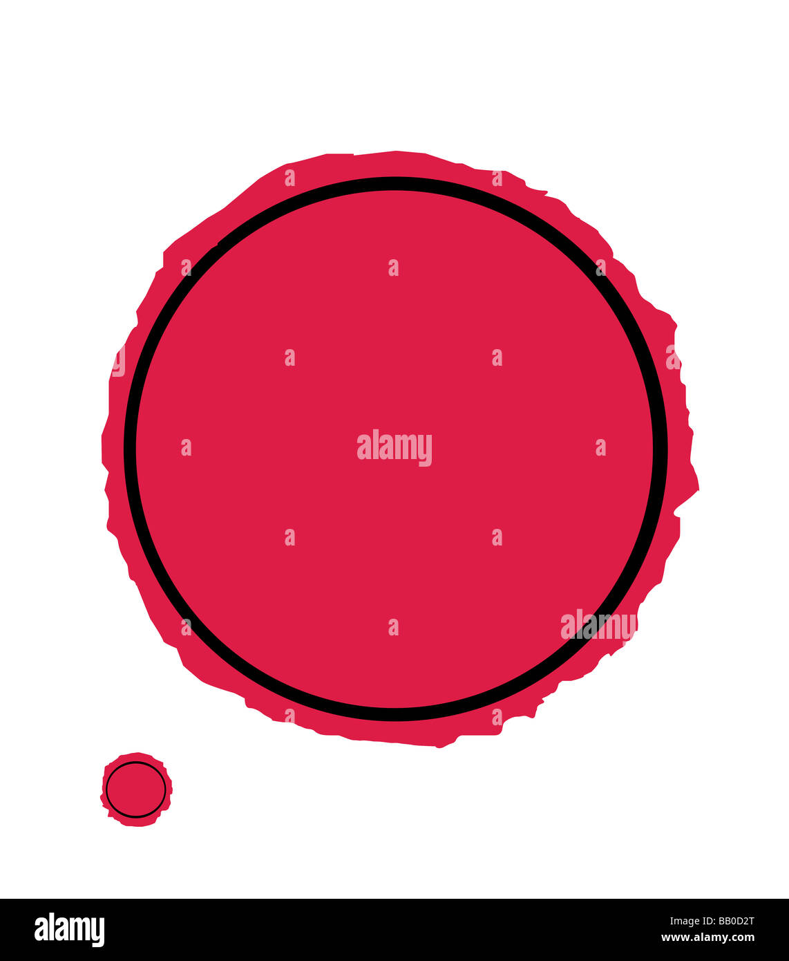 Abbildung von rotem Wachs versiegeln isoliert auf weißem Backgrounnd mit Textfreiraum Stockfoto