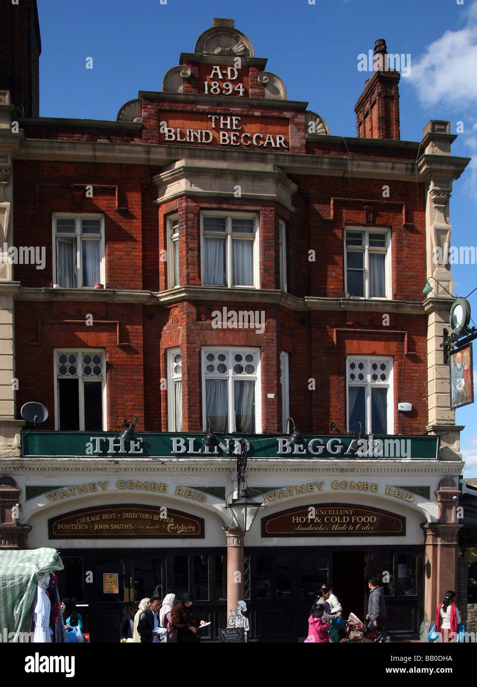 Der blinde Bettler Pub in Whitechapel Road in London Borough of Tower Hamlets Stockfoto