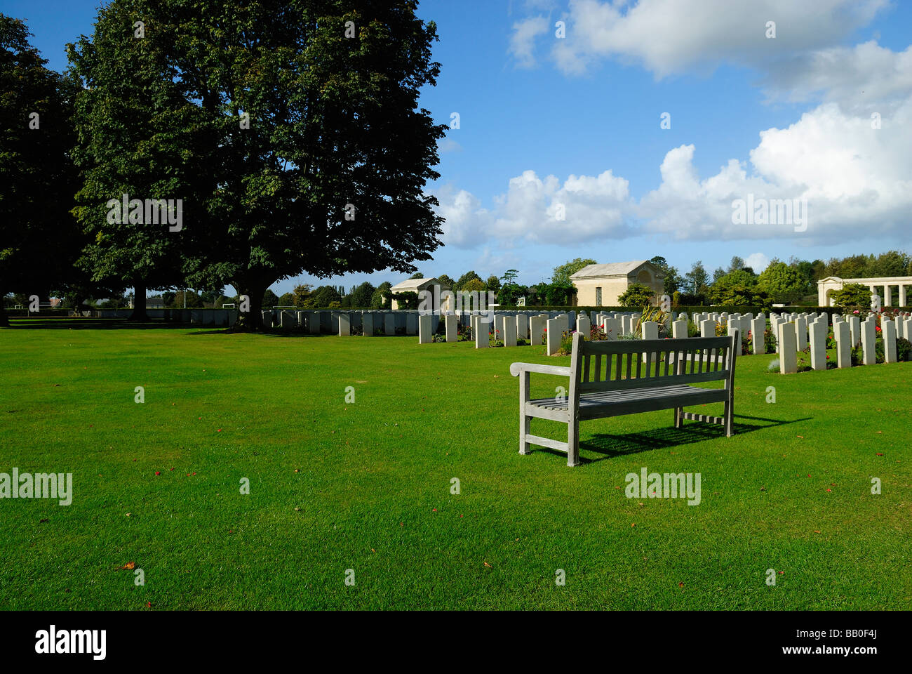 Britischer Friedhof des zweiten Weltkriegs in Bayeux, Normandie Stockfoto