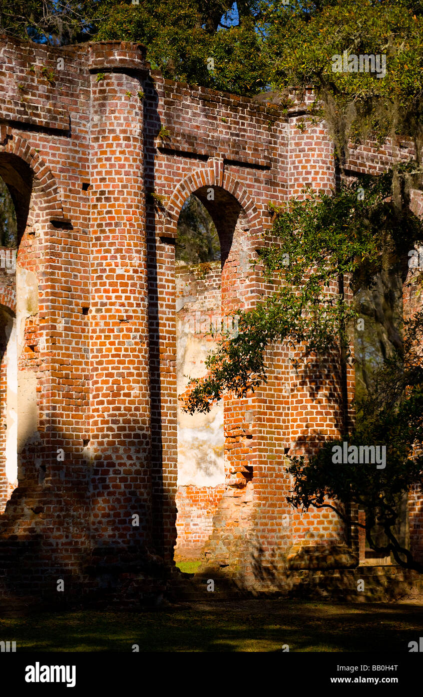 Alte Sheldon Kirchenruine Beaufort County, South Carolina USA Stockfoto