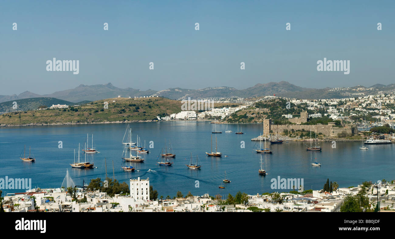 Panorama-Landschaft der Küste von bodrum Stockfoto