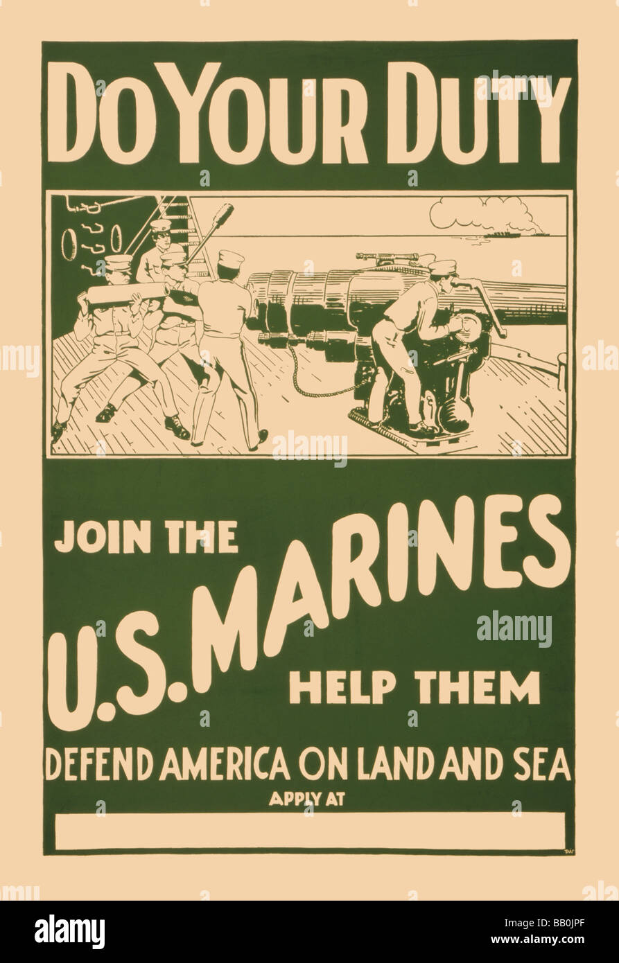 Tun Sie Ihre Pflicht.  Die US-Marines beitreten Stockfoto