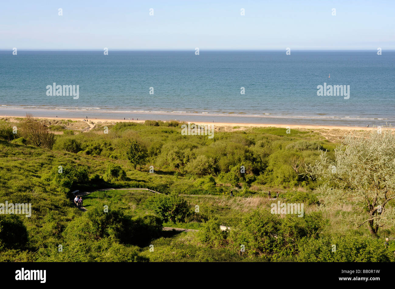 D-Day Landung Strand der Normandie amerikanischen Friedhof und Denkmal Omaha Beach Colleville Sur Mer Frankreich des zweiten Weltkriegs Stockfoto